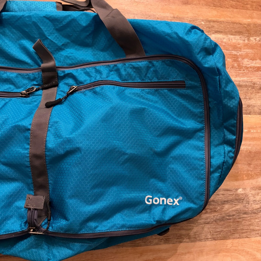 Gonex 60L Packable Travel Duffle Bag Teal Aqua Blue Lightweight Ripstop Folding - Picture 4 of 8